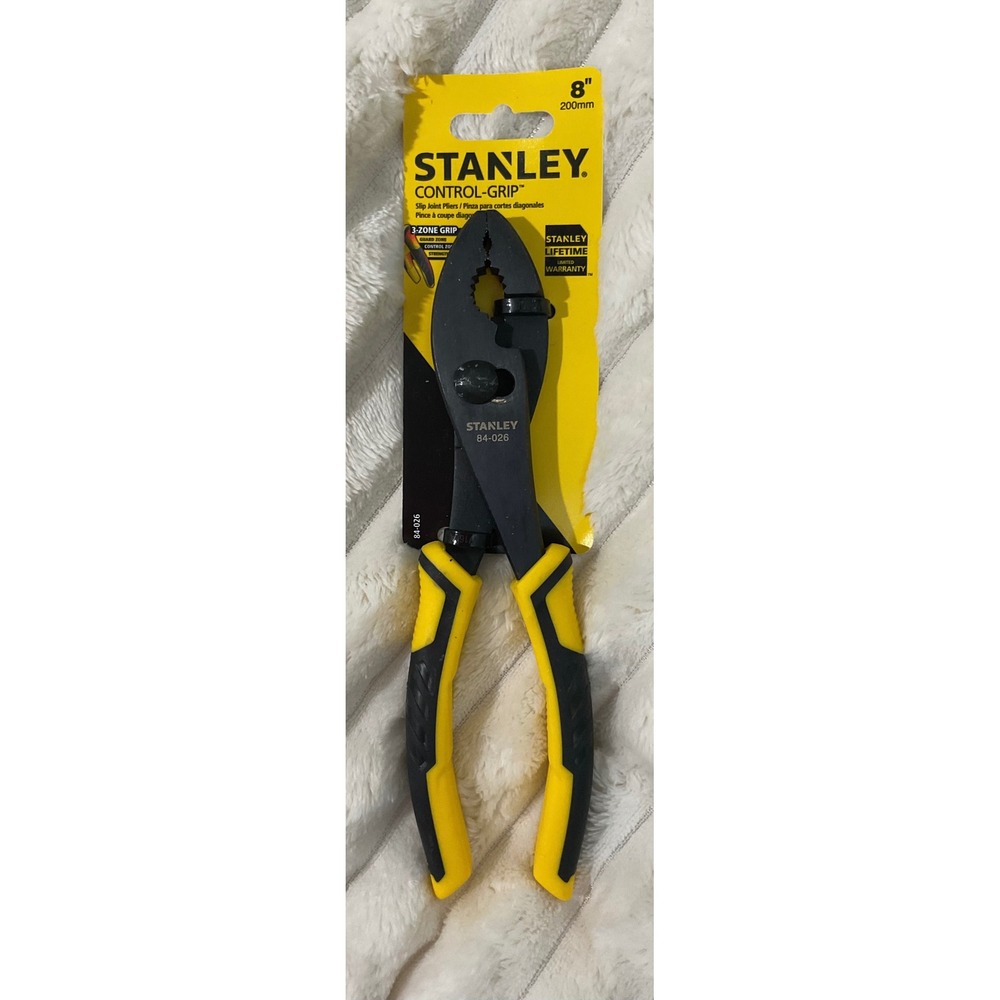 Stanley 84-026 Control-Grip 8 Inch 200mm Slip Joint Pliers‎ Yellow Black New